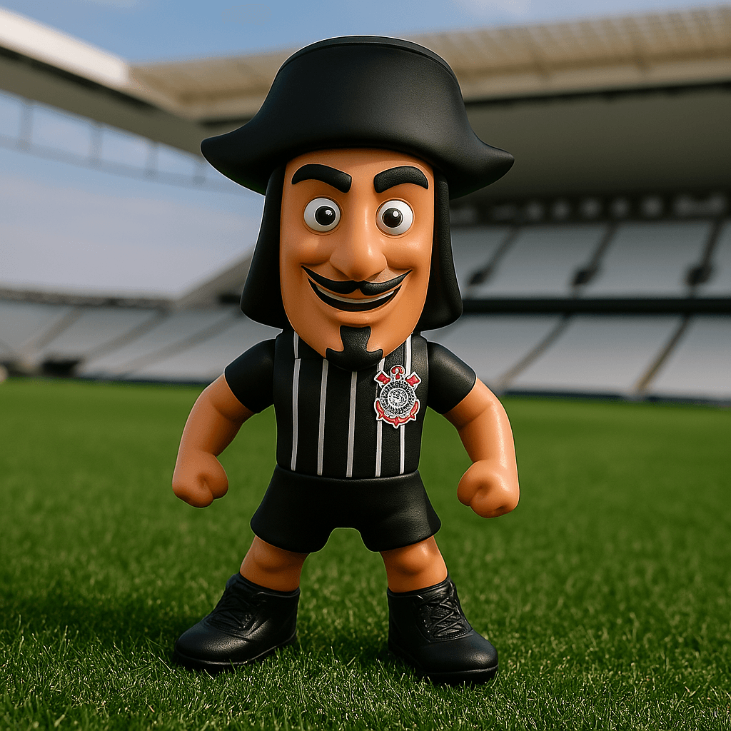 Mascote Corinthians - O Mosqueteiro Camisa 1, detalhe do escudo