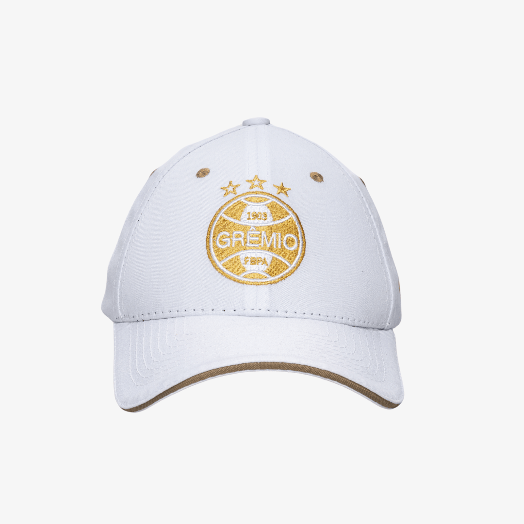 Boné Grêmio Gold - Branco, vista de frente