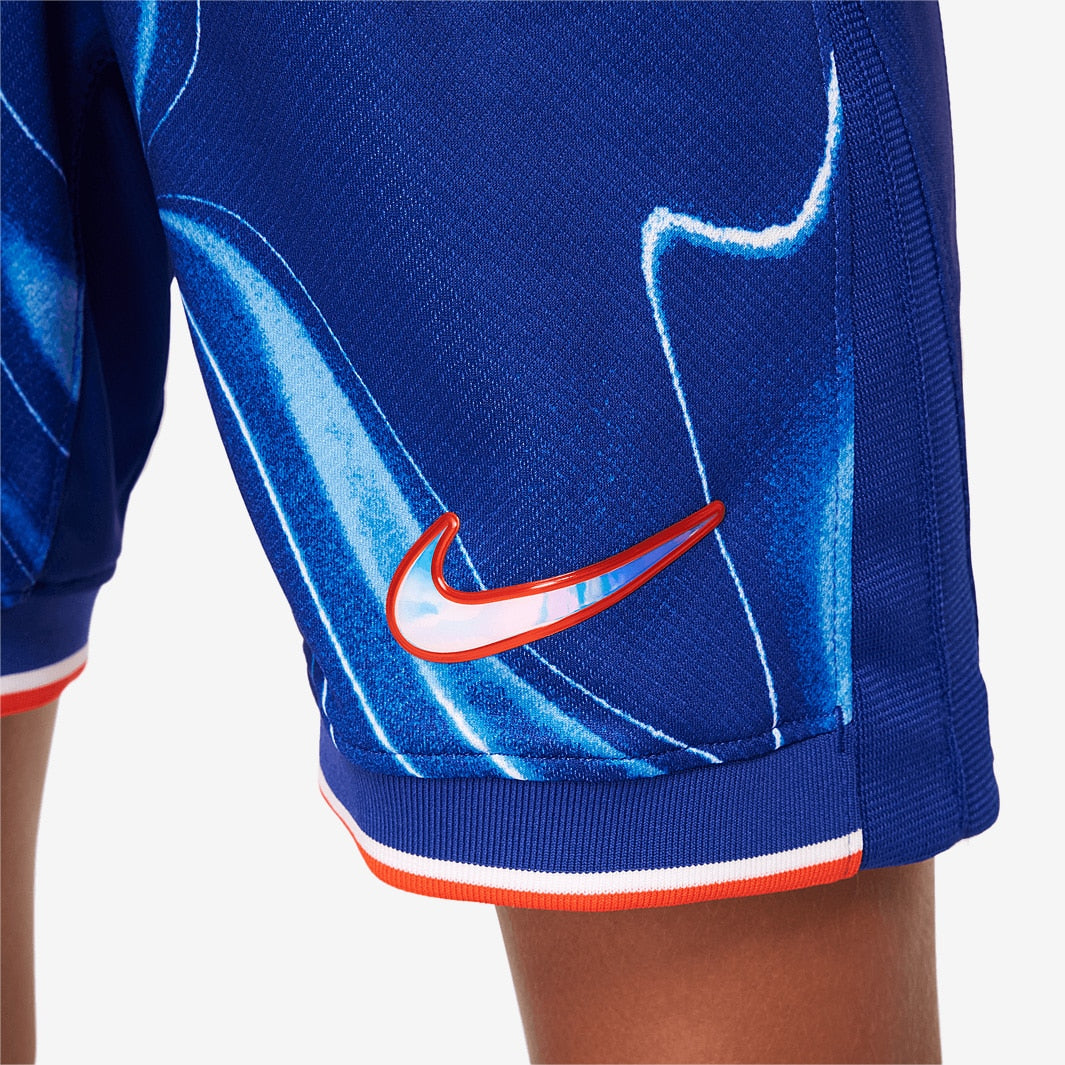 Shorts Infantil Nike Chelsea FC 2024/25 Torcedor, detalhe da gola