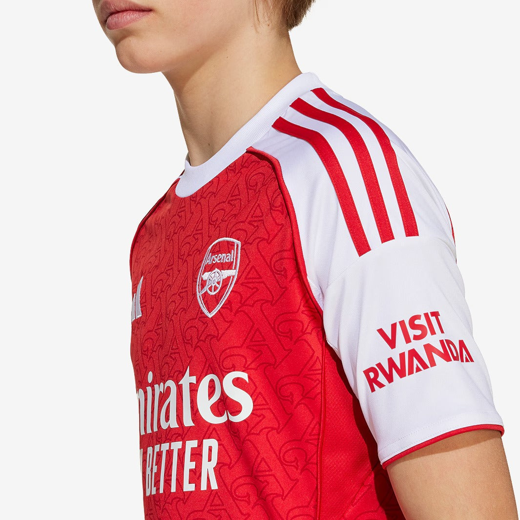 Conjunto Infantil Adidas Arsenal 2025/26 I, detalhe da gola