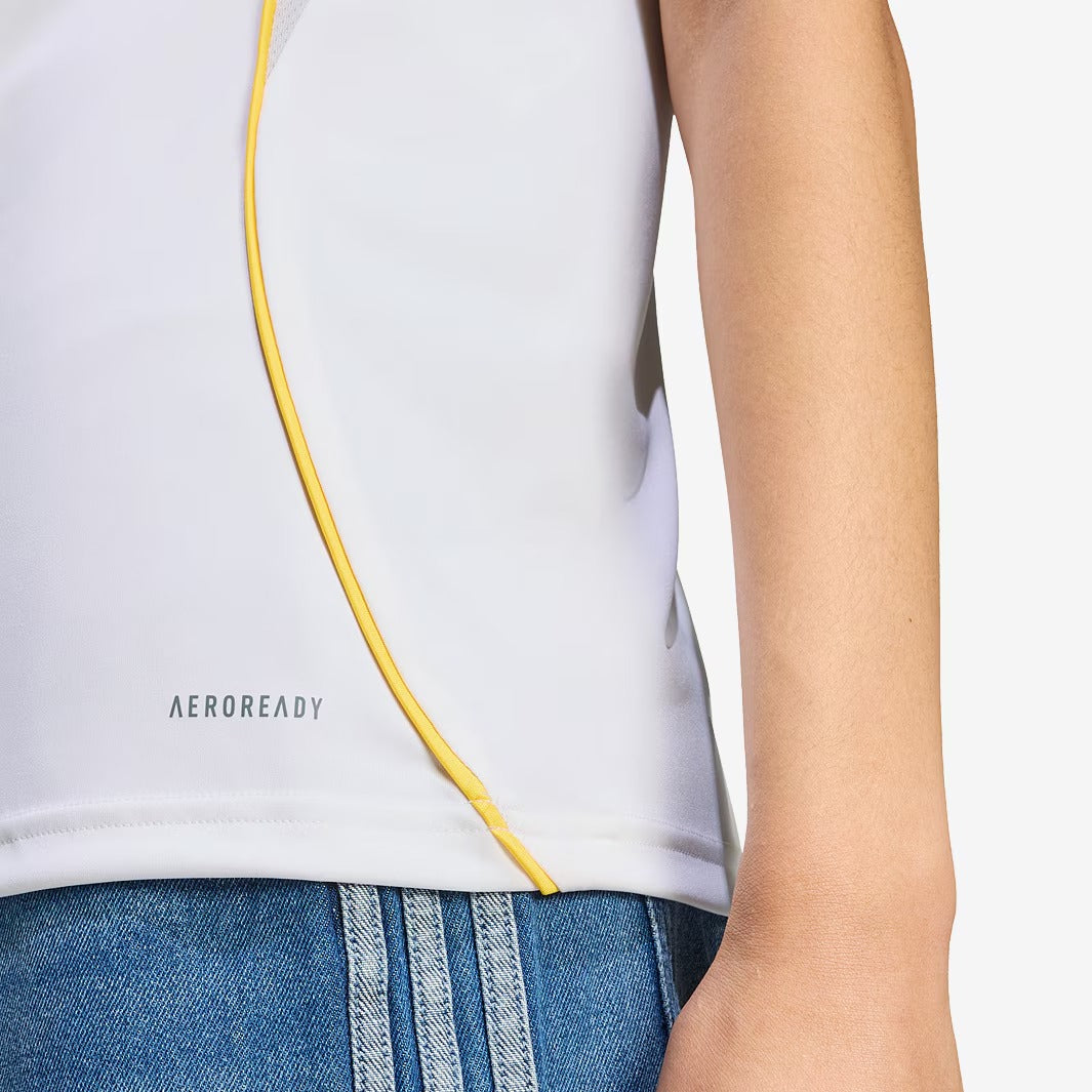 Camisa Feminina Adidas Real Madrid 2025/26 I, detalhe da gola