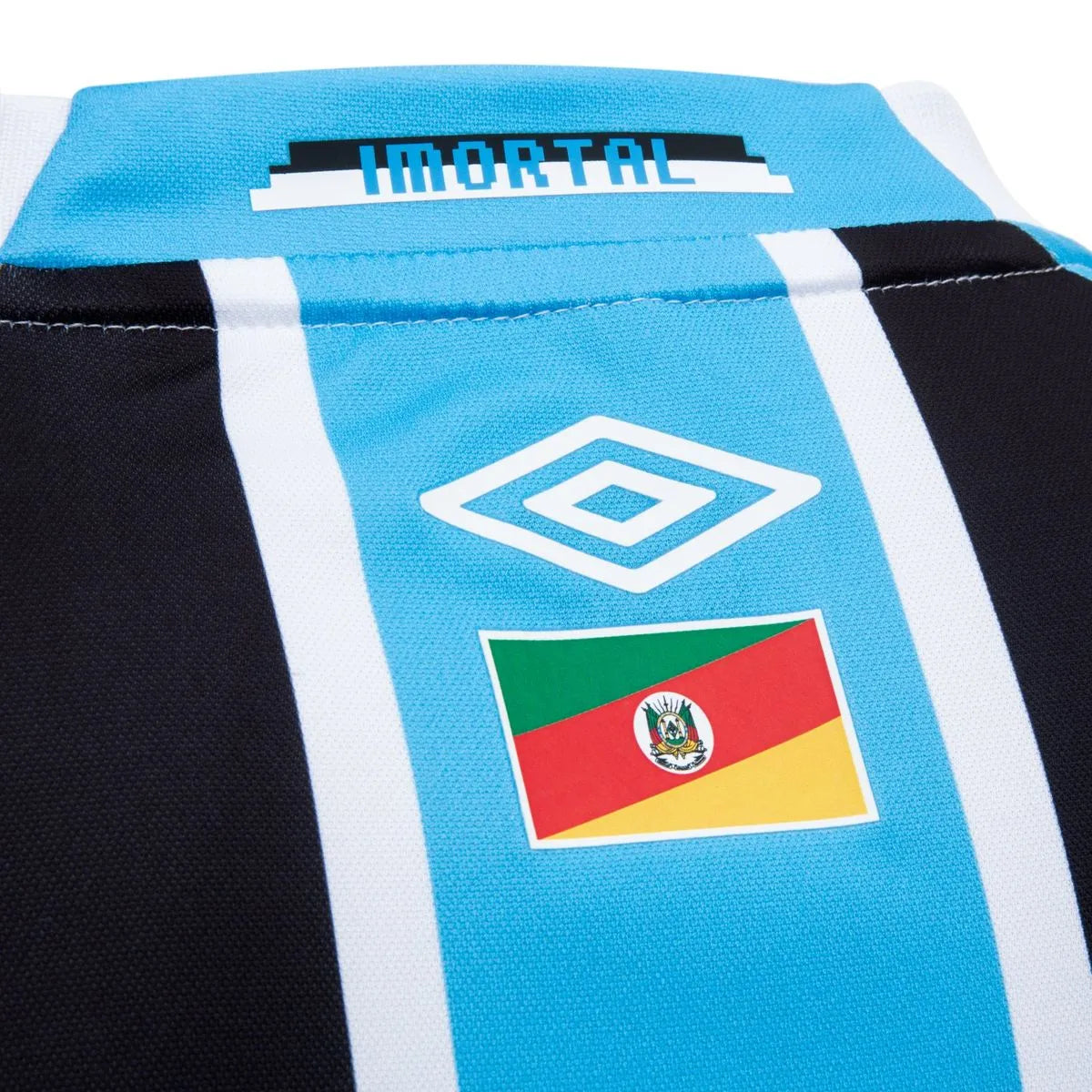 Camisa Umbro Grêmio 2025/26 I Manga Longa, detalhe da gola