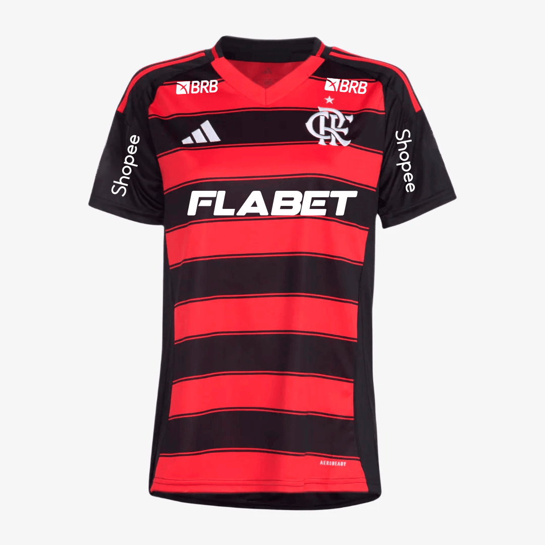 Camisa Feminina Adidas Flamengo 2025/26 I Com Patrocínios na TSN Sports