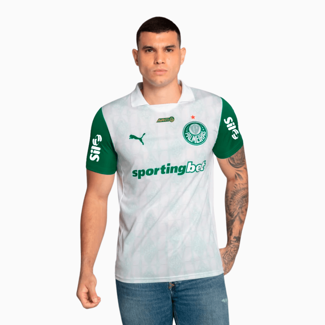 Camisa Puma Palmeiras 2025/26 II Com Patrocínios, detalhe do escudo
