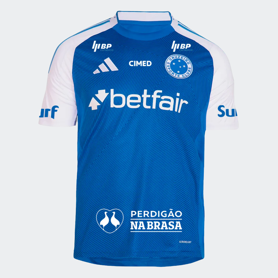 Camisa Adidas Cruzeiro 2025/26 I Com Patrocínios na TSN Sports