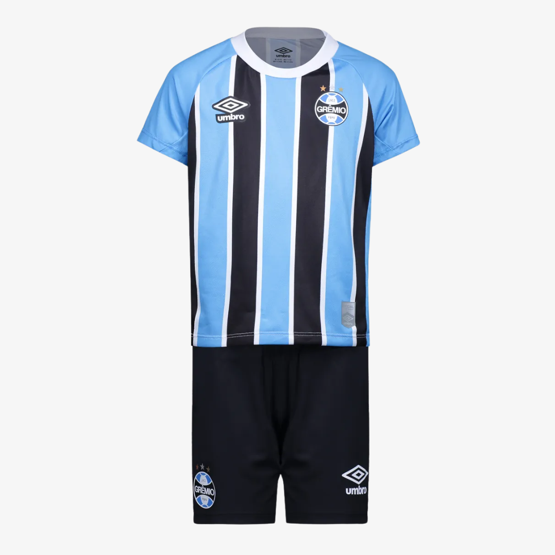 Conjunto Infantil Umbro Grêmio 2025/26 I na TSN Sports
