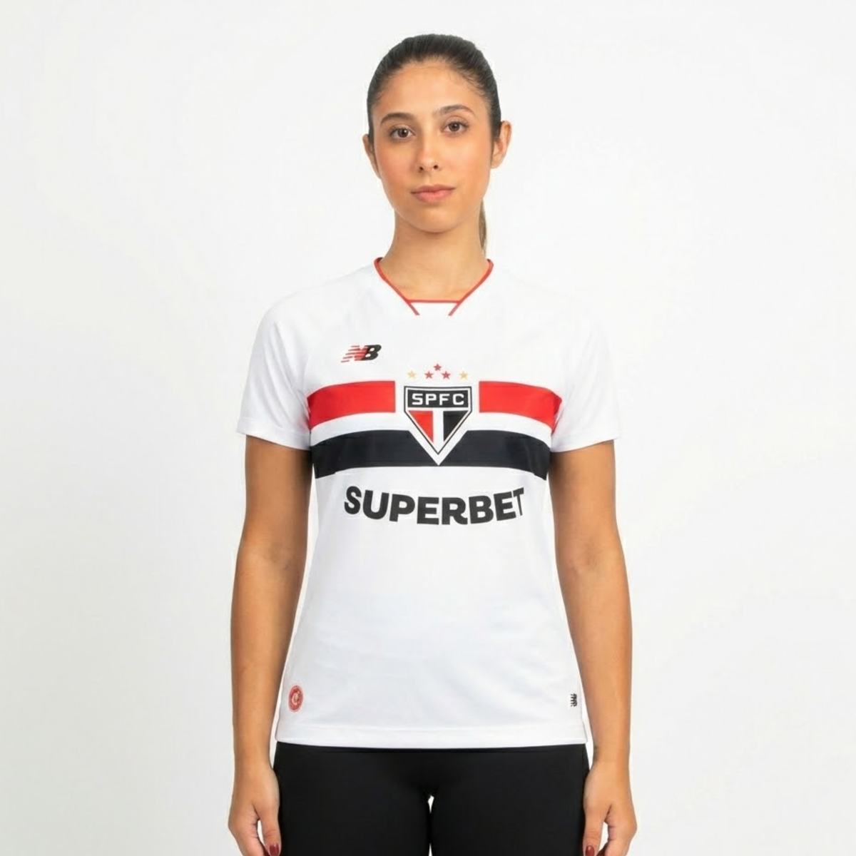 Camisa Feminina São Paulo I 2026/27, vista lateral