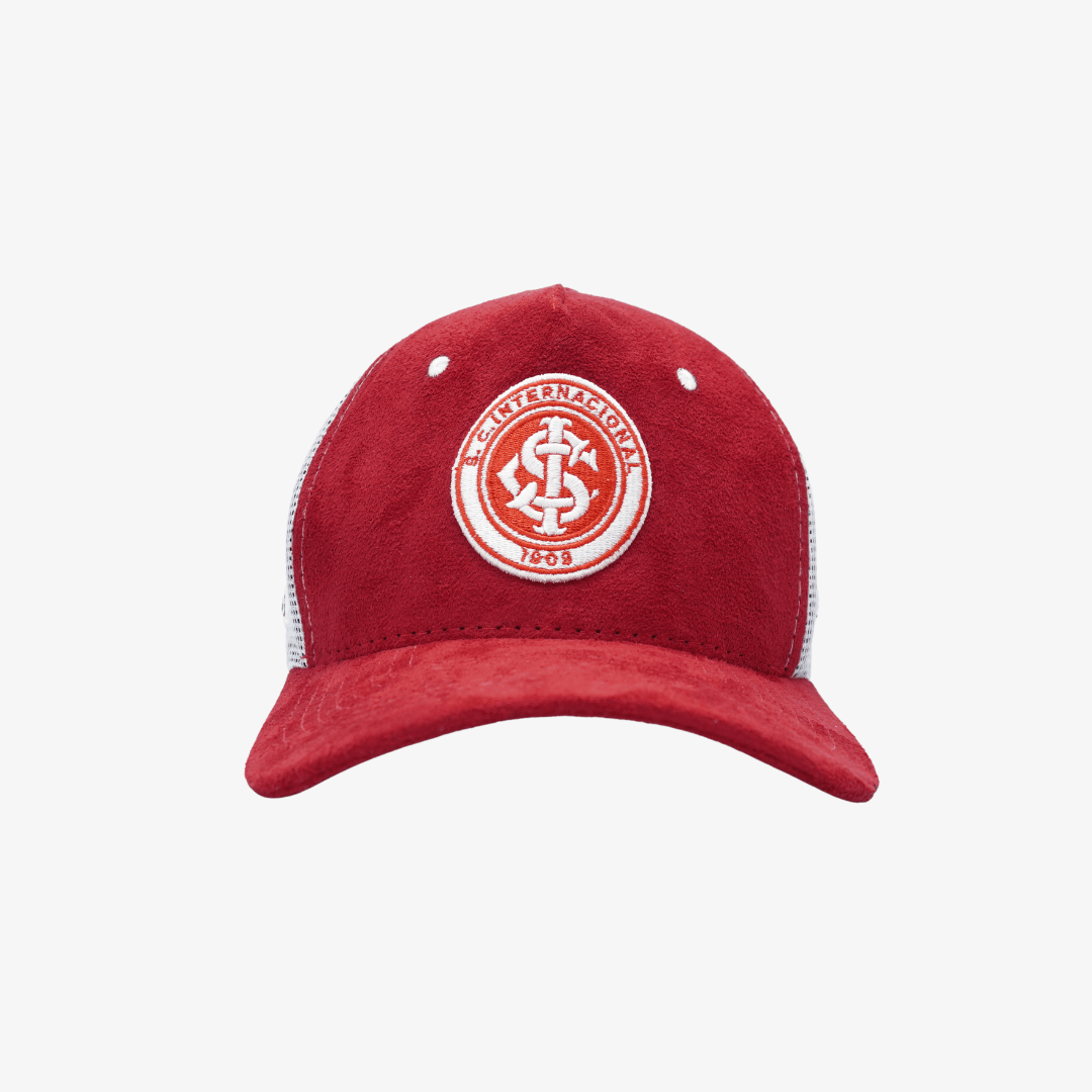 Boné Trucker Internacional Tela - Vermelho, vista de frente