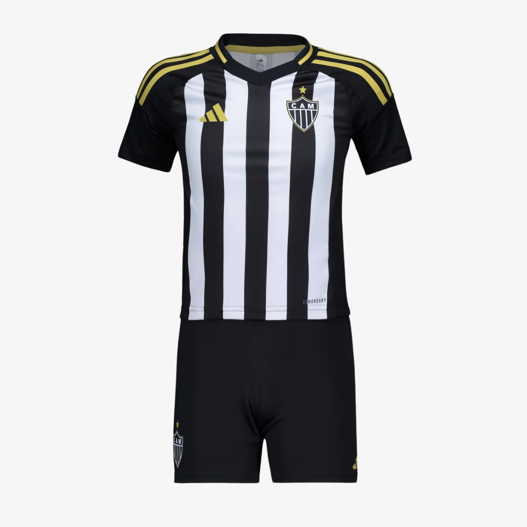 Conjunto Infantil Adidas Atlético Mineiro 2024/25 I, vista de frente