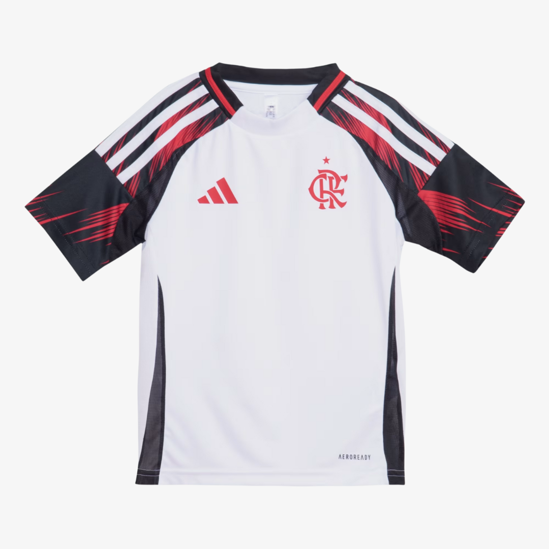 Conjunto Infantil Adidas Flamengo 2025/26 II, vista de frente