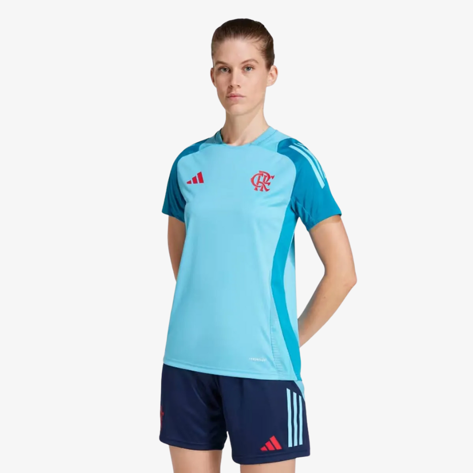 Camisa Adidas Feminina Treino Flamengo 2025/26, vista de frente