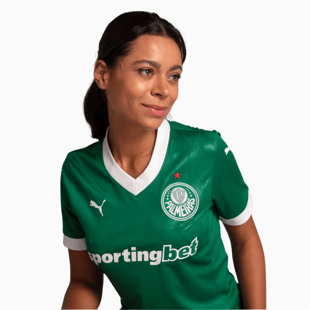 Camisa Feminina Puma Palmeiras 2025/26 I Torcedor, vista de frente