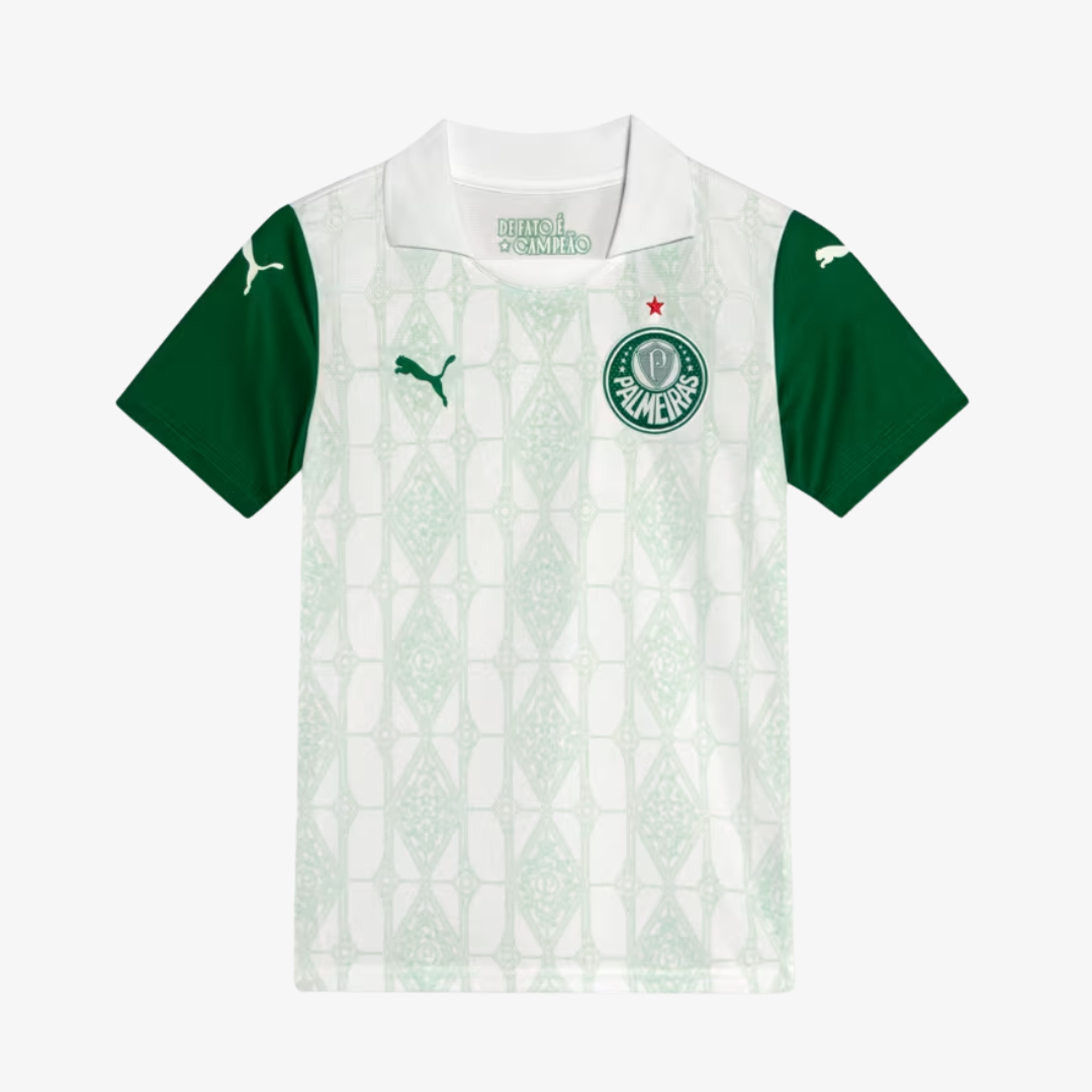 Conjunto Infantil Puma Palmeiras 2025/26 II, vista de frente