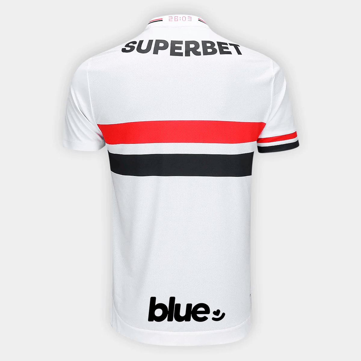 Camisa New Balance São Paulo 2025/26 I Com Patrocínios, vista de frente