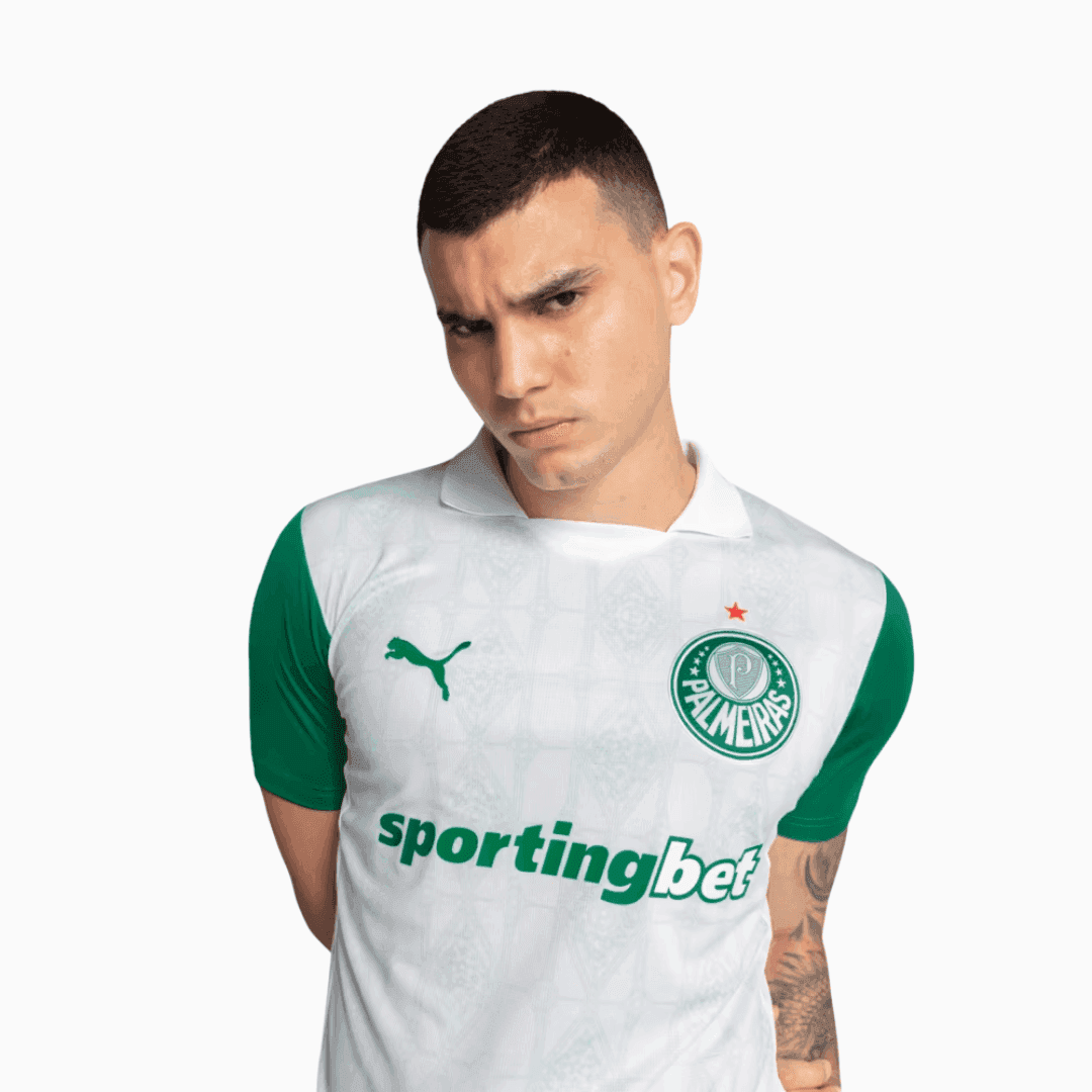 Camisa Puma Palmeiras 2025/26 II - LÓPEZ N° 42, detalhe do escudo