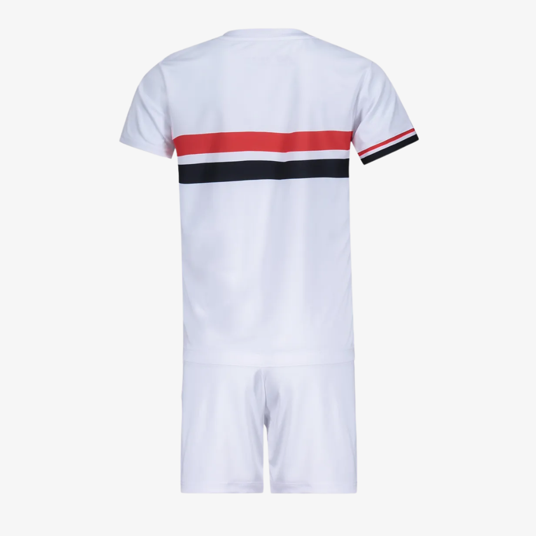 Conjunto Infantil New Balance São Paulo 2025/26 I, vista de frente