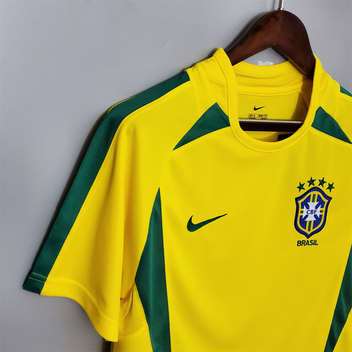 Camisa Seleção Brasil Home - Retrô 2002, detalhe do tecido