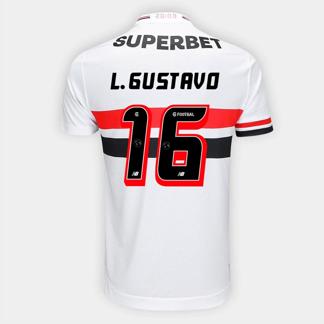 Camisa New Balance São Paulo 2025/26 I L. Gustavo N° 16 na TSN Sports