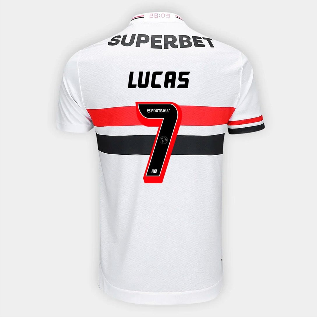 Camisa New Balance São Paulo 2025/26 I Lucas N° 7 na TSN Sports