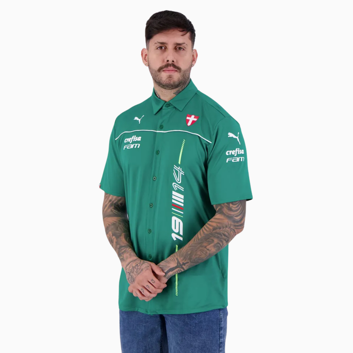 Camisa Palmeiras Puma MotorsportCamisa Palmeiras Puma Motorsport, vista de costas