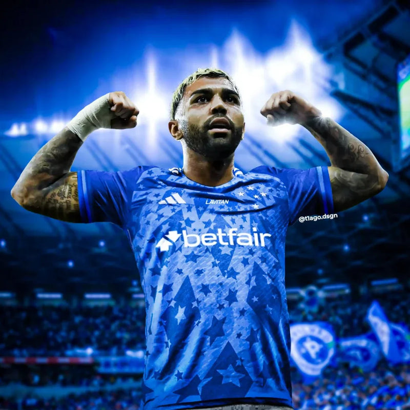 Camisa Masculina Cruzeiro Gabigol 25/26 - Azul