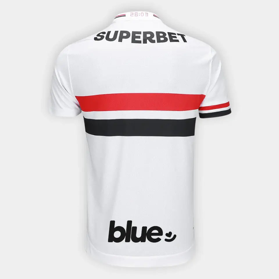 Camisa New Balance São Paulo 2025/26 I Jogador Com Patrocínios, vista de frente