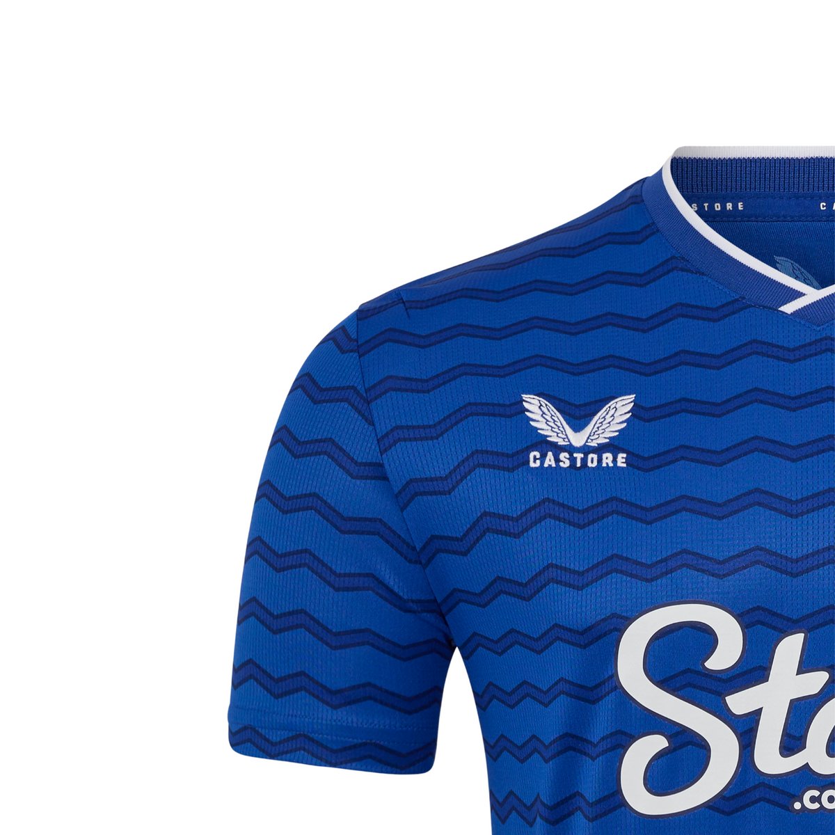 Camisa Everton FC 2025/26 I, detalhe do escudo