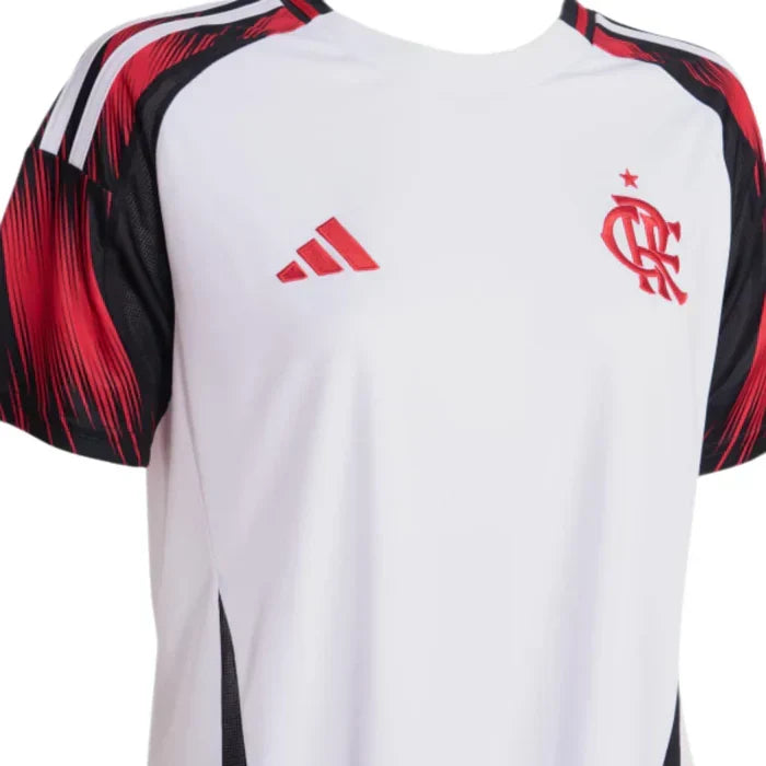 Camisa Feminina Adidas Flamengo 2025/26 II, detalhe do escudo