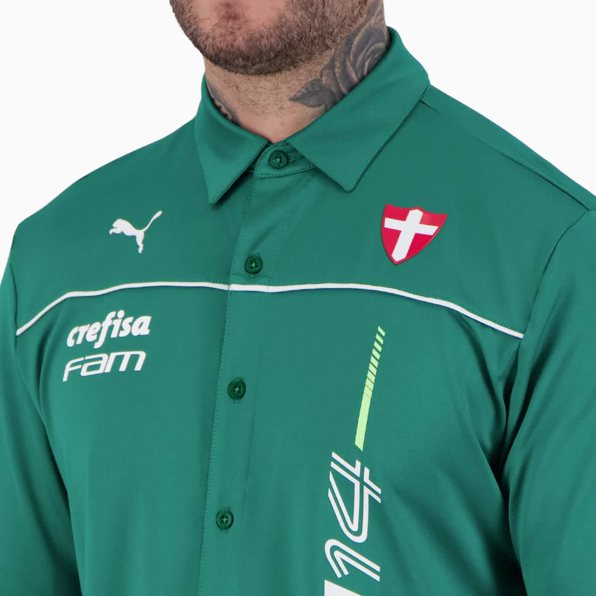 Camisa Palmeiras Puma MotorsportCamisa Palmeiras Puma Motorsport, detalhe do tecido