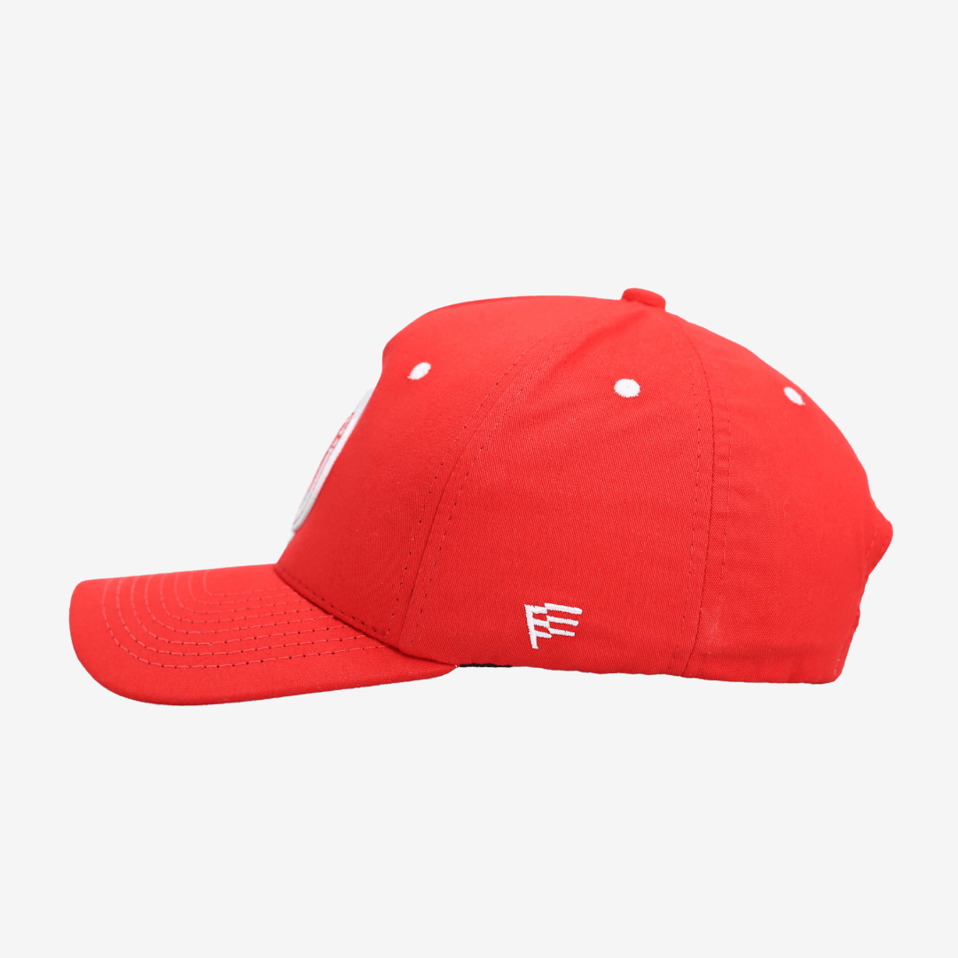 Boné Americano Internacional - Vermelho, detalhe do tecido