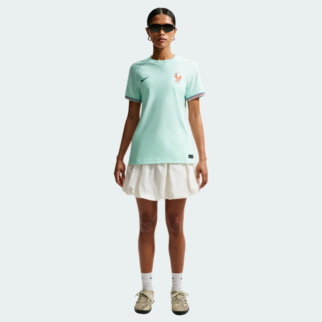 Camisa Feminina França 2026/27 II, detalhe da gola
