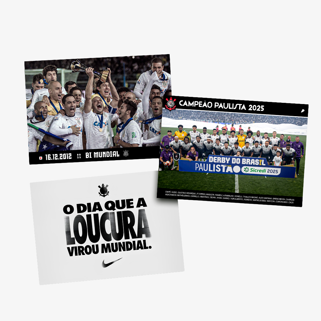 Kit Posters Corinthians - "O Dia que a Loucura Virou Mundial" + 4 Adesivos Exclusivos na TSN Sports