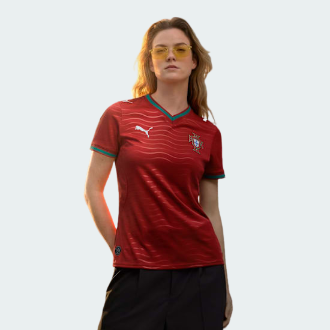 Camisa Feminina Portugal 2026/27 I, detalhe da gola