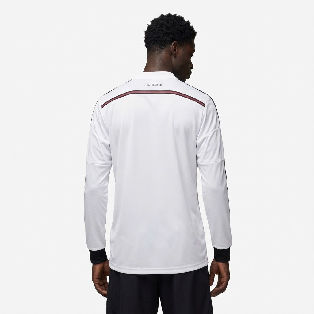 Camisa Retrô Real Madrid 2014/15 I Manga Longa, vista de frente