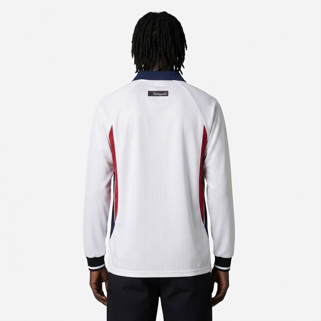 Camisa Retrô Inglaterra 1998/99 I Manga Longa, vista de frente