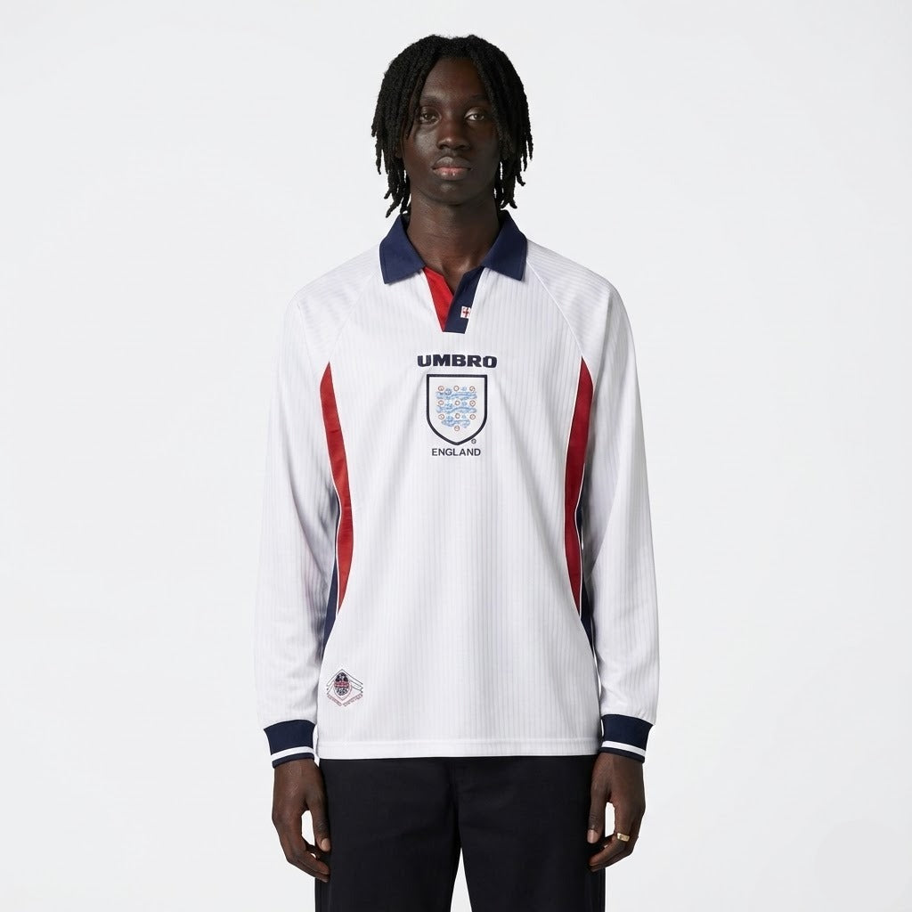 Camisa Retrô Inglaterra 1998/99 I Manga Longa na TSN Sports