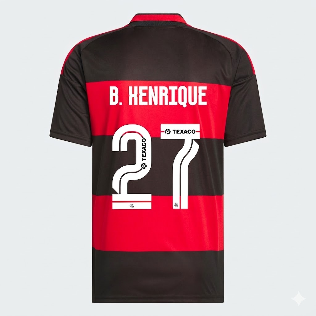 Camisa Adidas Flamengo 2026/27 I B. HENRIQUE N° 27 na TSN Sports