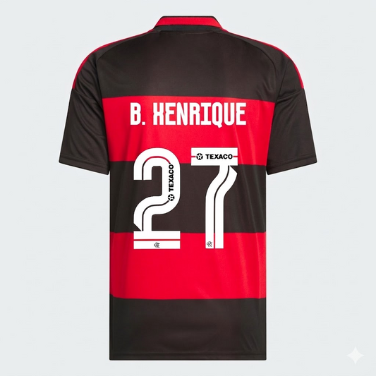 Camisa Adidas Flamengo 2026/27 I B. HENRIQUE N° 27 na TSN Sports