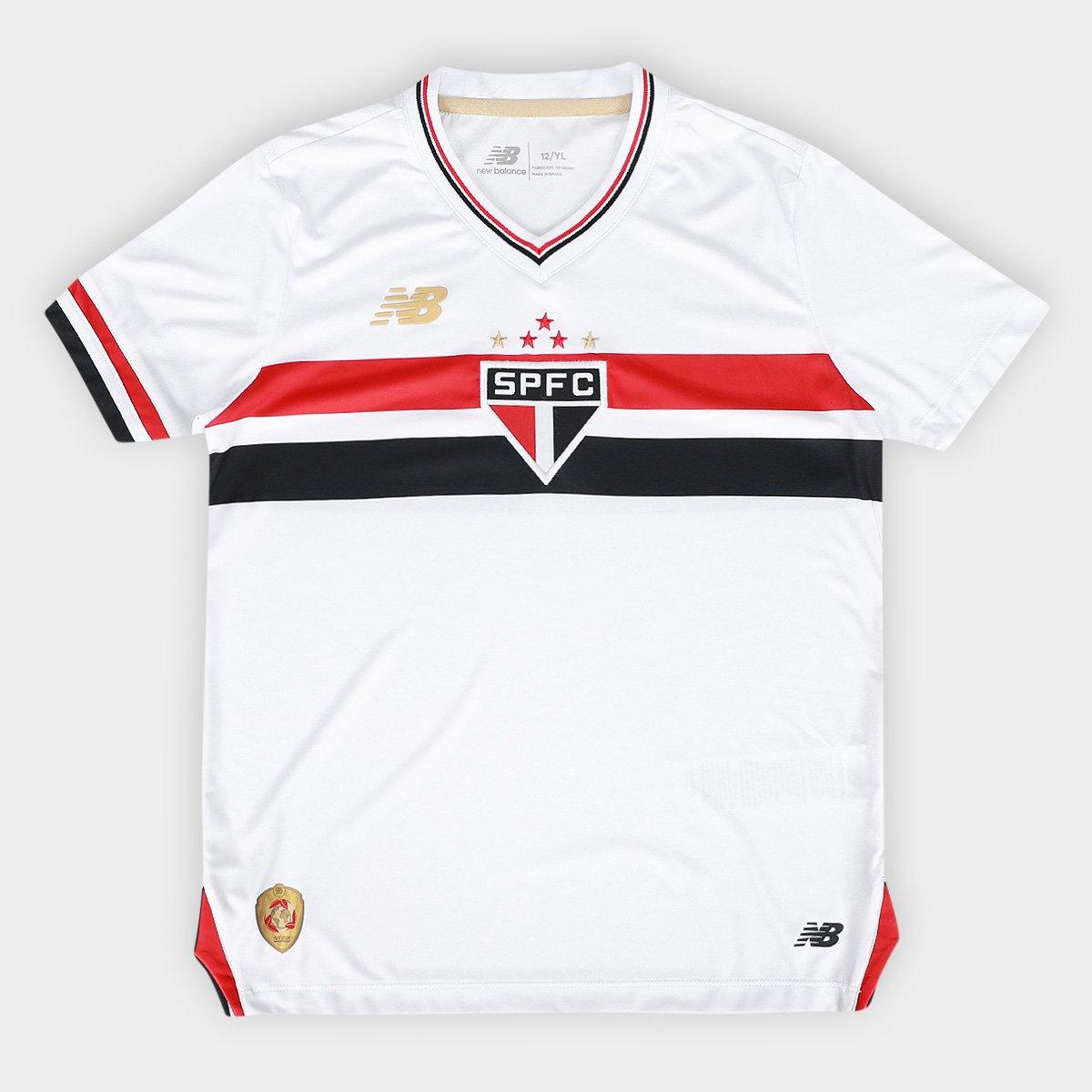 Camisa Feminina New Balance São Paulo 2025/26 I, detalhe da gola