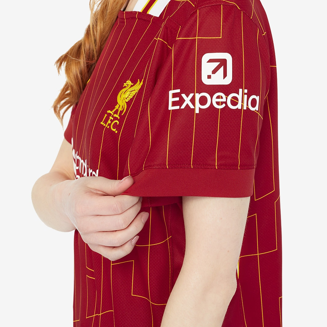 Camisa Feminina Nike Liverpool FC 2024/25 I Torcedora, detalhe da gola