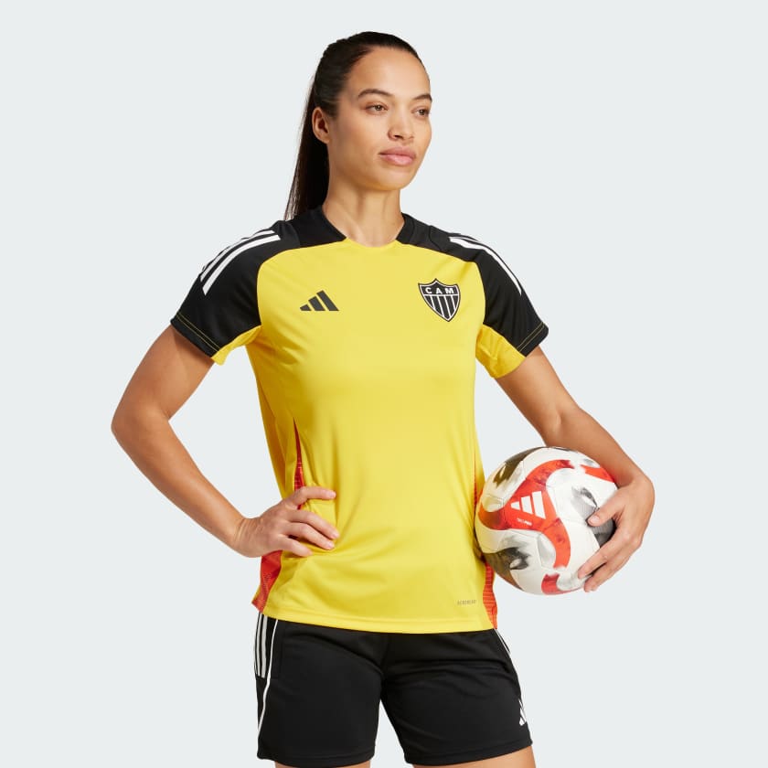 Camisa Feminina Treino Adidas Atlético Mineiro 2024/25, detalhe da gola