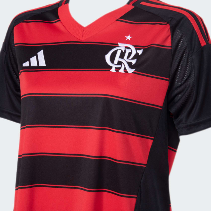 Camisa Feminina Adidas Flamengo 2025/26 I, detalhe do escudo