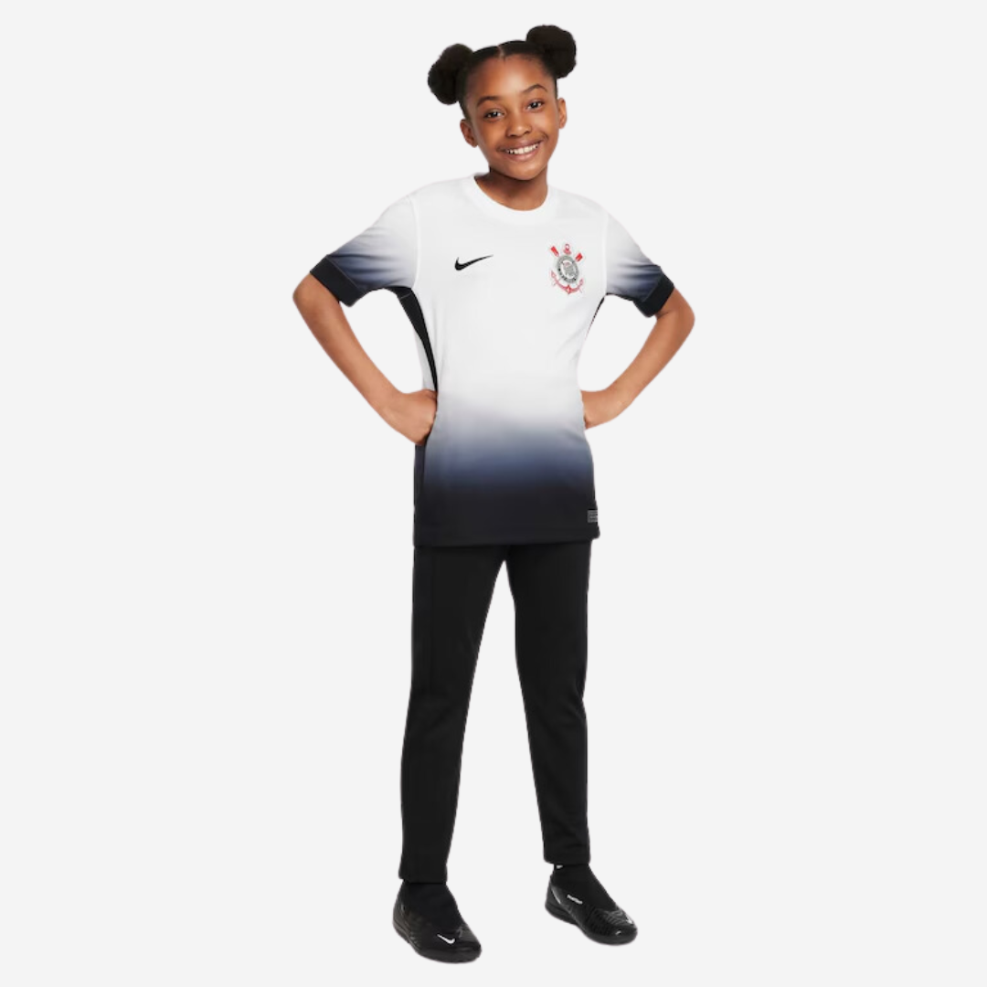 Camisa Infantil Nike Corinthians 2024/25 I Torcedor, detalhe da gola