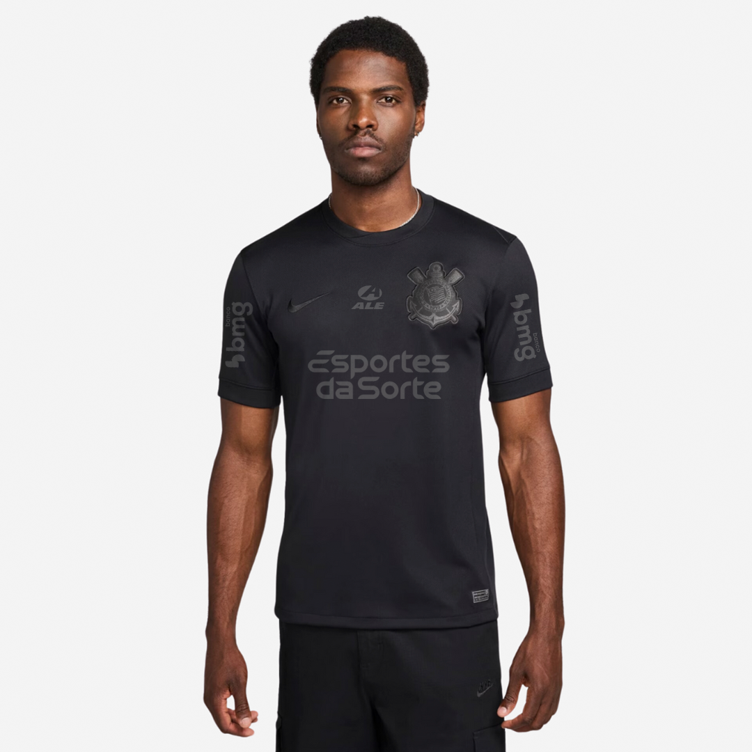 Camisa Nike Corinthians 2024/25 II Torcedor Com Patrocínios, vista de costas