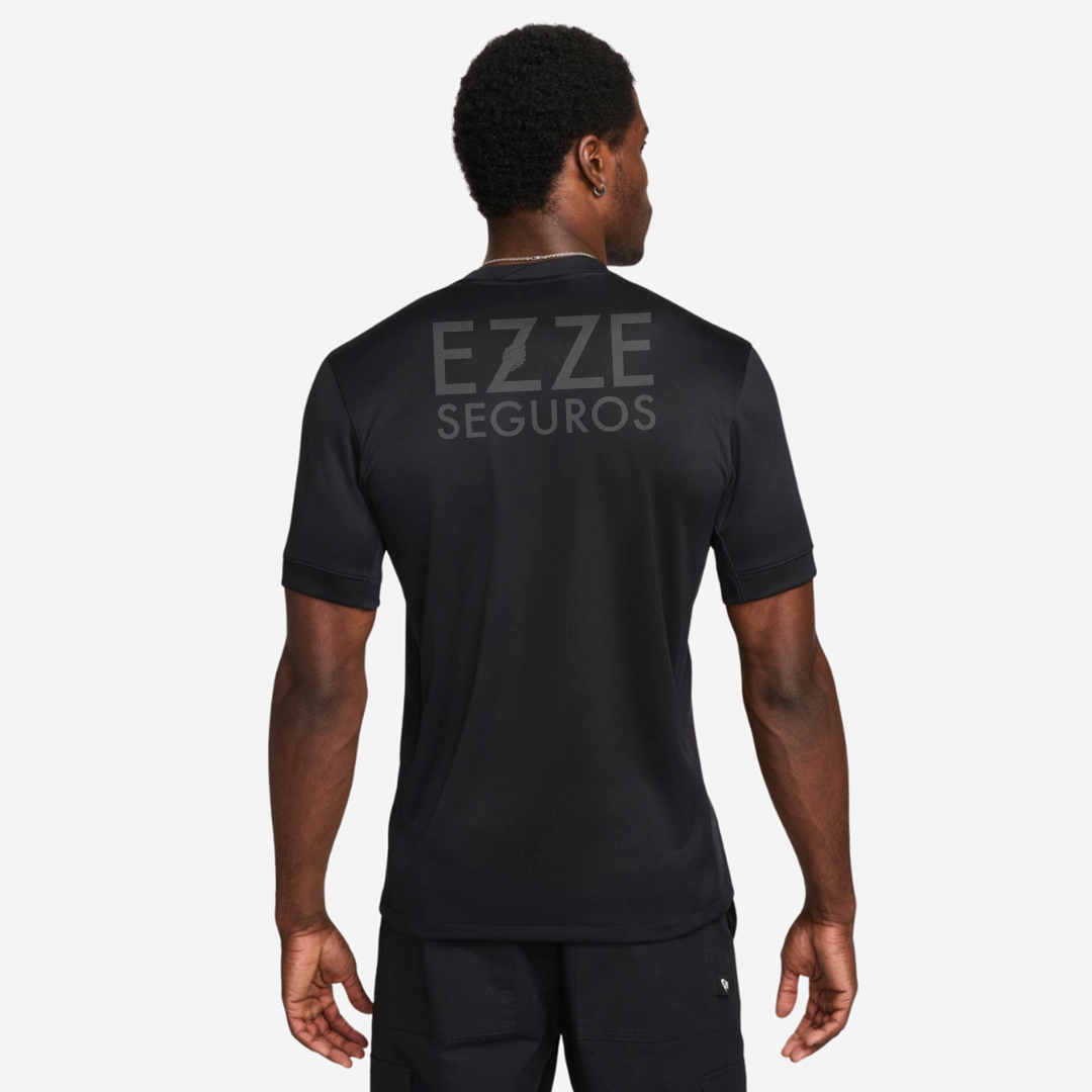 Camisa Nike Corinthians 2024/25 II Torcedor Com Patrocínios, detalhe da gola