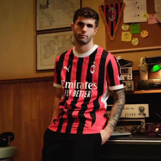 Camisa Puma AC Milan 2024/25 I, detalhe do tecido