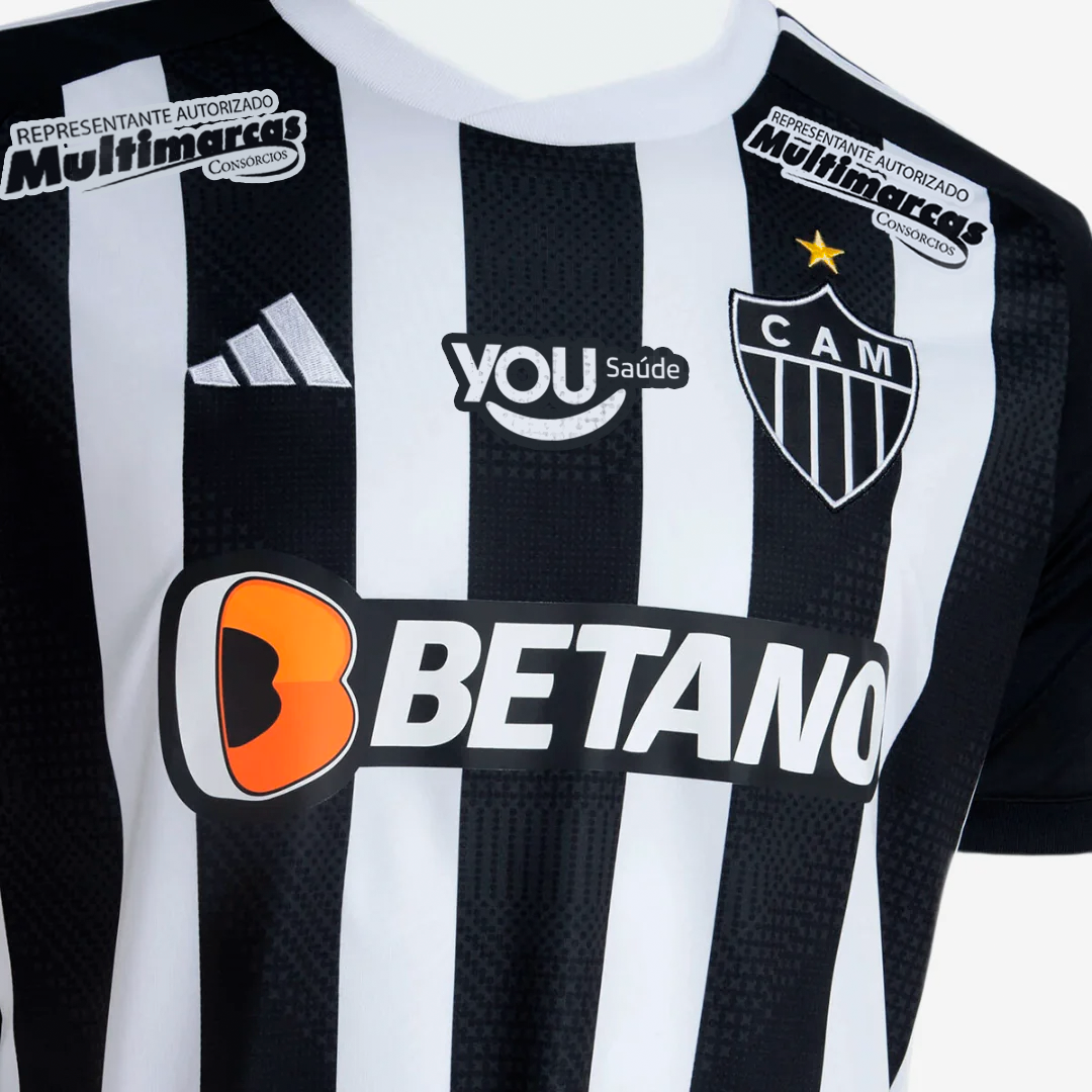 Camisa Adidas Atlético Mineiro 2024/25 I Com Patrocínios, vista de frente
