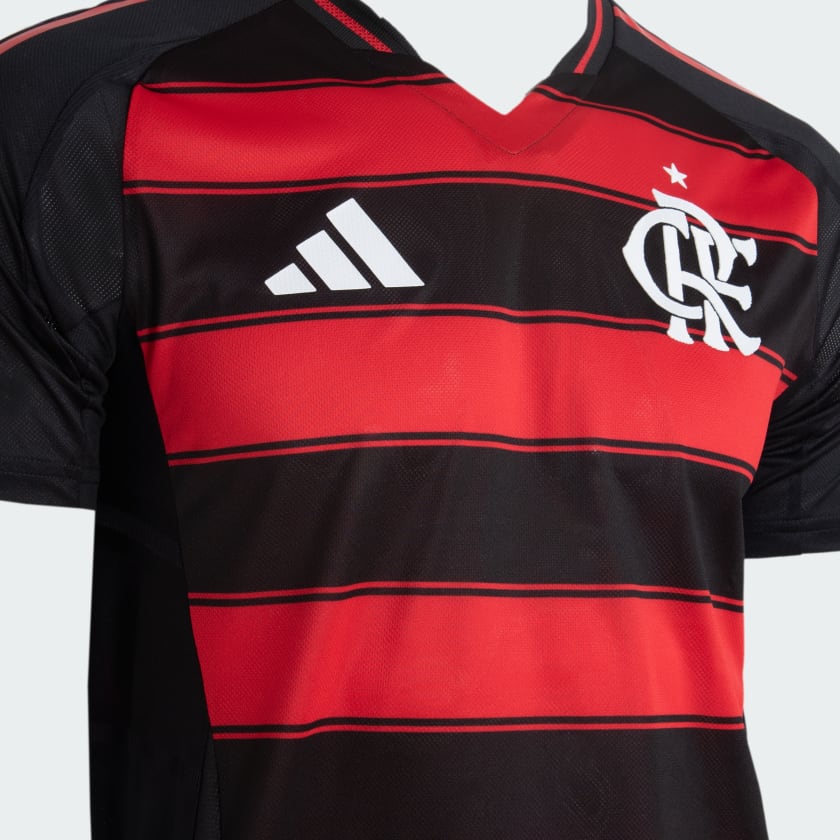 Camisa Adidas Flamengo 2025/26 I Authentic, detalhe da gola