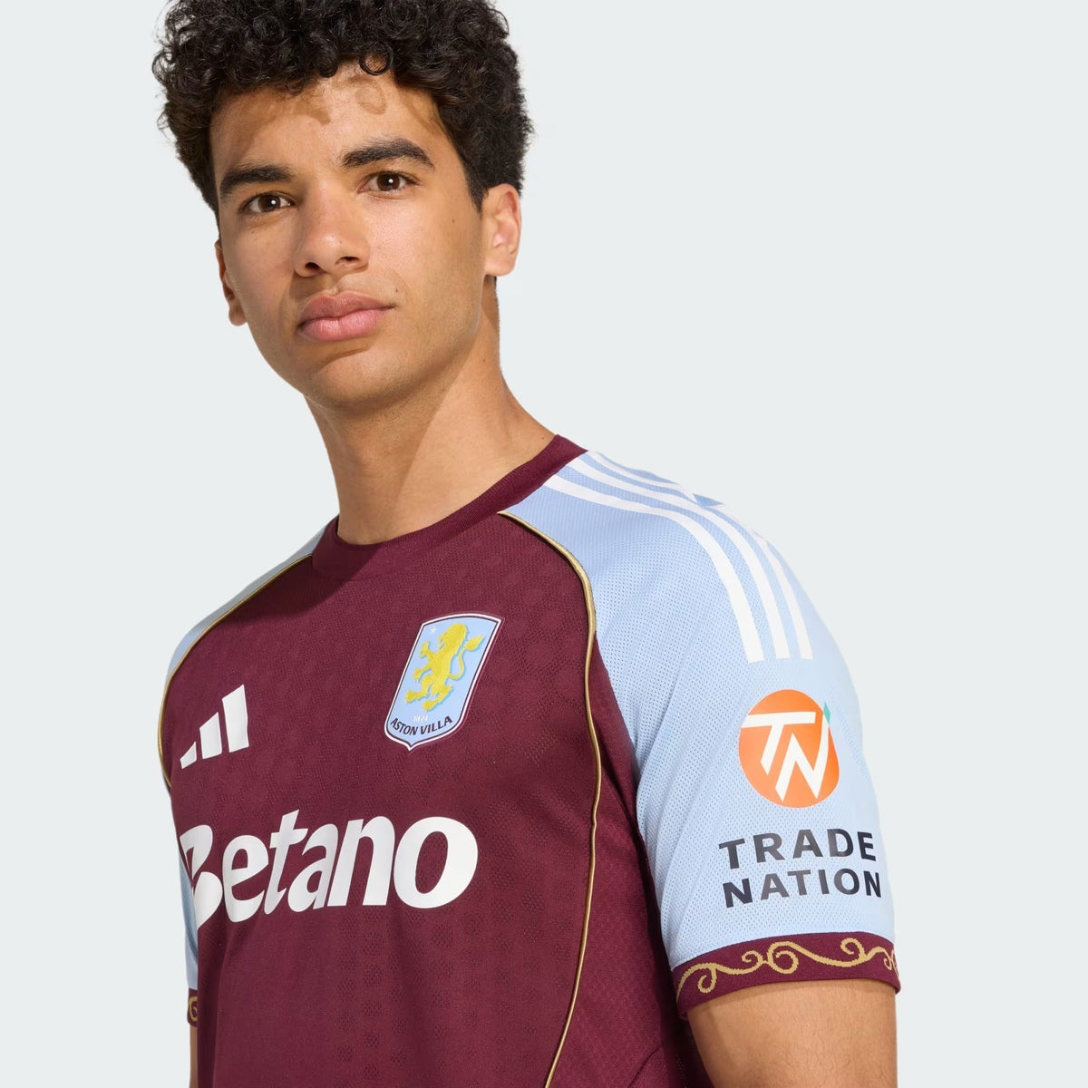 Camisa Aston Villa 2025/26 I, detalhe do tecido