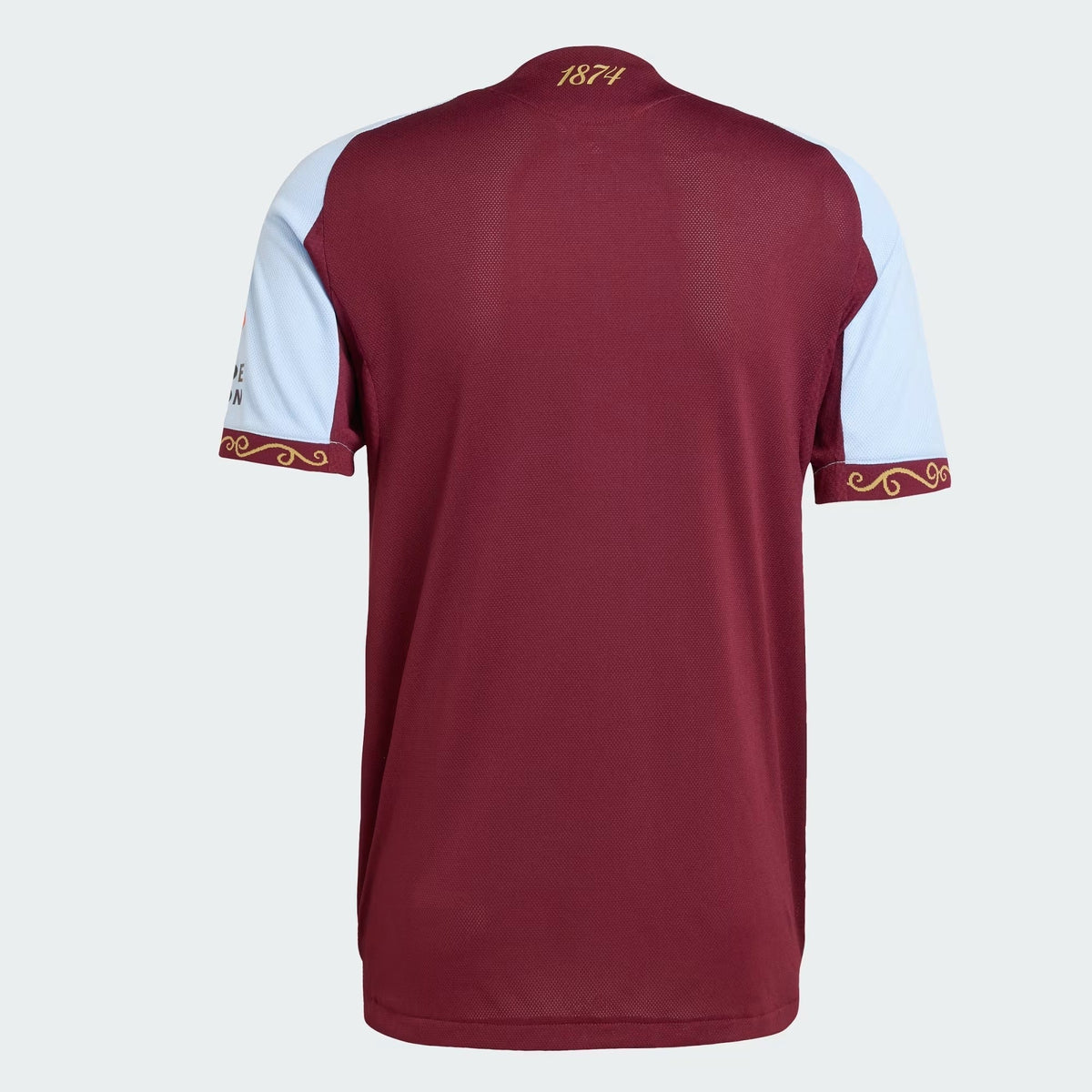 Camisa Aston Villa 2025/26 I, detalhe da gola